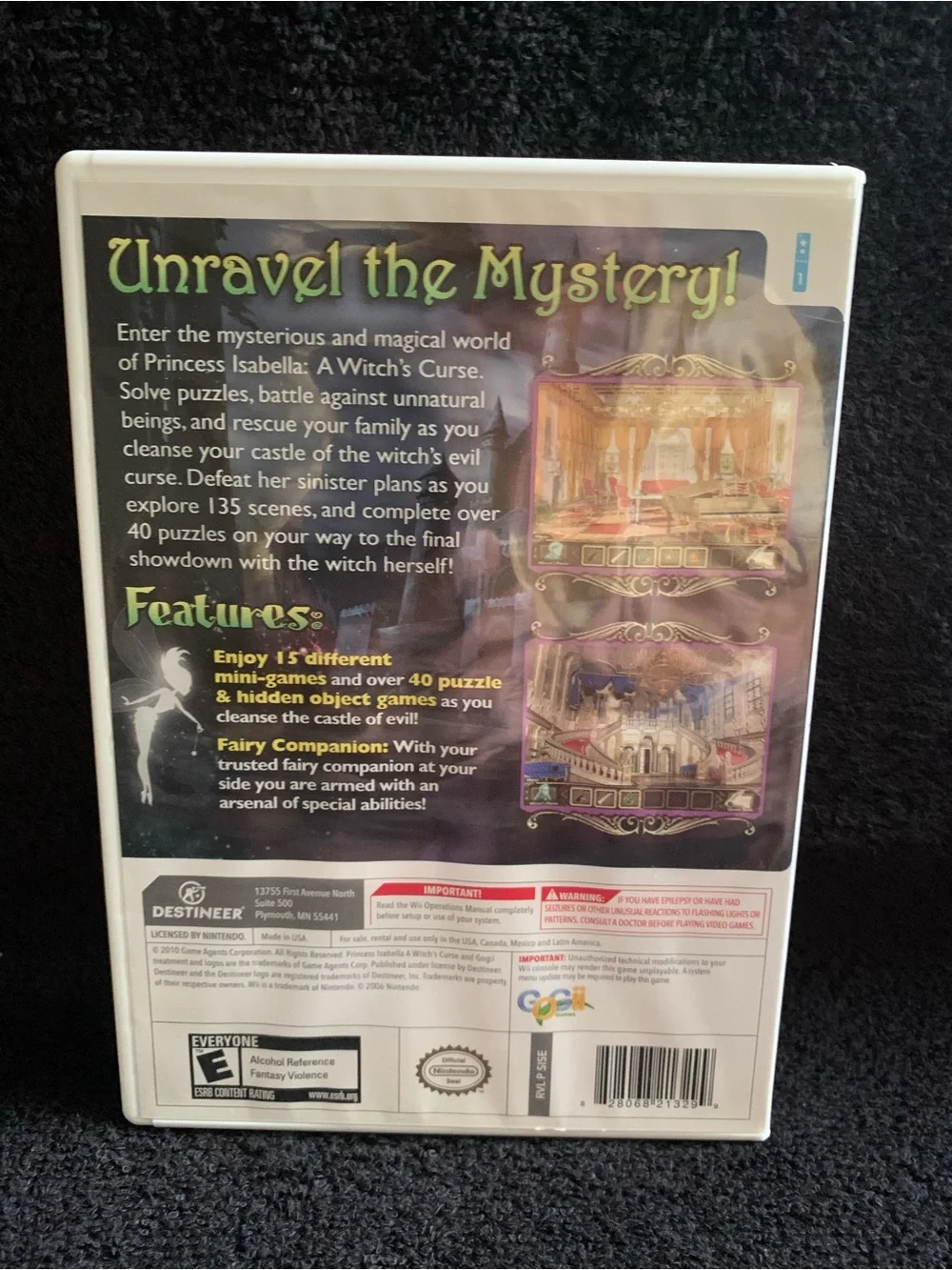 2010 Nintendo Wii Video Game Princess Isabella: A Witch's Curse
